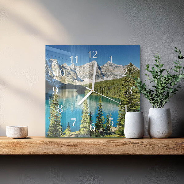 Square wall clock Mountains Nature