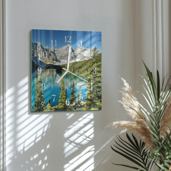 Square wall clock Mountains Nature