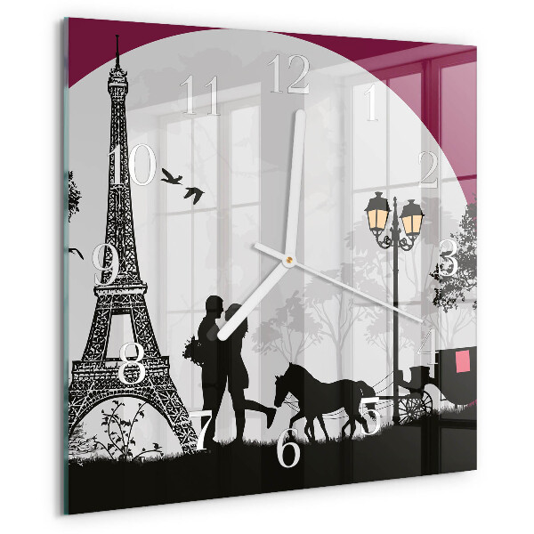 Square wall clock Love of Paris