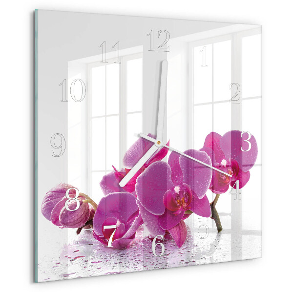 Square wall clock Orchid