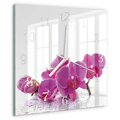 Square wall clock Orchid