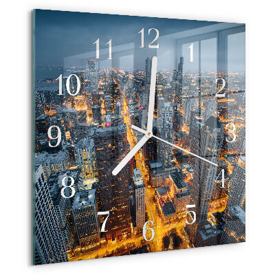 Square wall clock Night on the Town