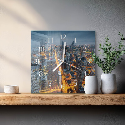 Square wall clock Night on the Town