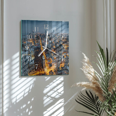 Square wall clock Night on the Town