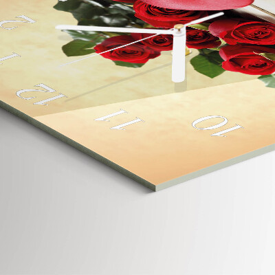Square wall clock Roses