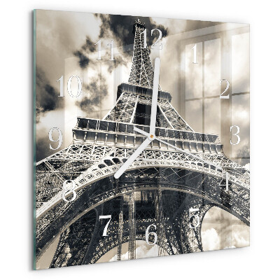 Square wall clock Eiffel Tower