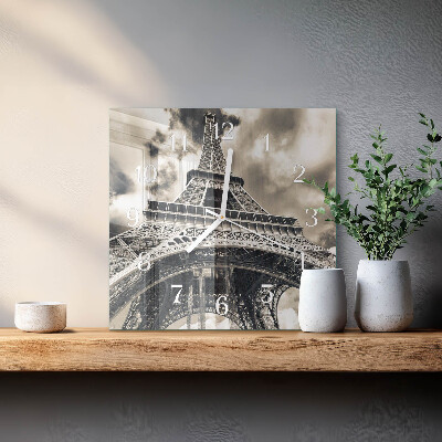 Square wall clock Eiffel Tower