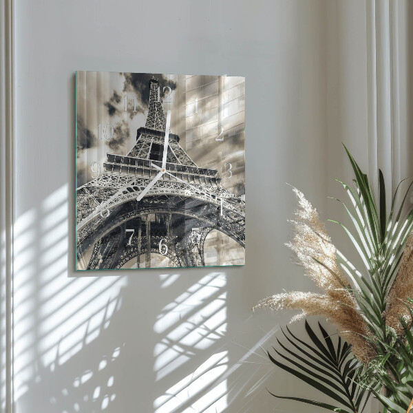 Square wall clock Eiffel Tower