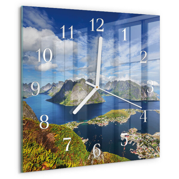 Square wall clock Mountains
