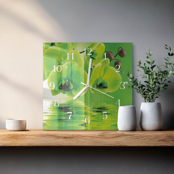 Square wall clock Orchid