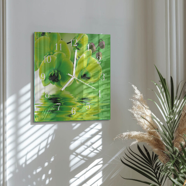 Square wall clock Orchid