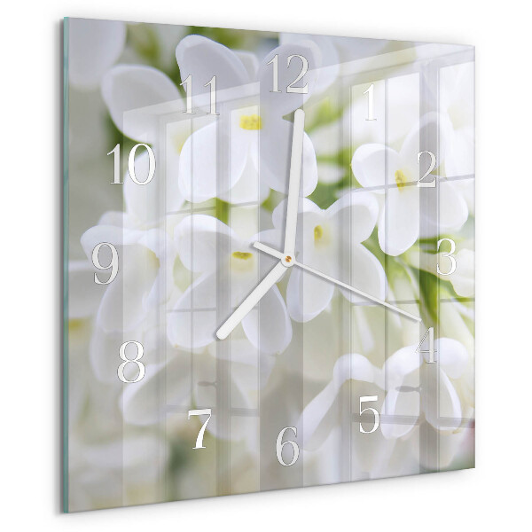 Square wall clock Flowers