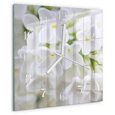 Square wall clock Flowers
