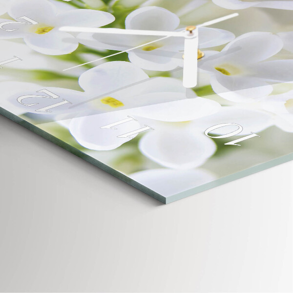 Square wall clock Flowers