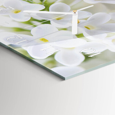 Square wall clock Flowers