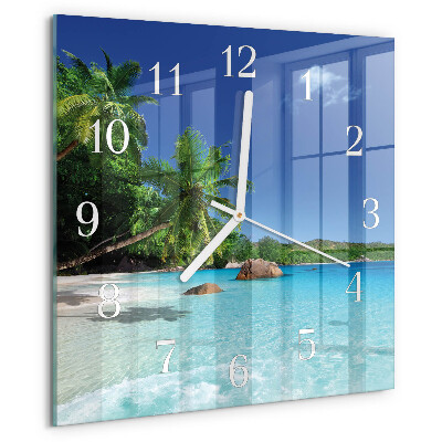 Square wall clock Island Palms