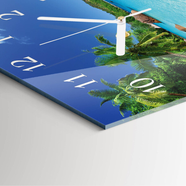 Square wall clock Island Palms