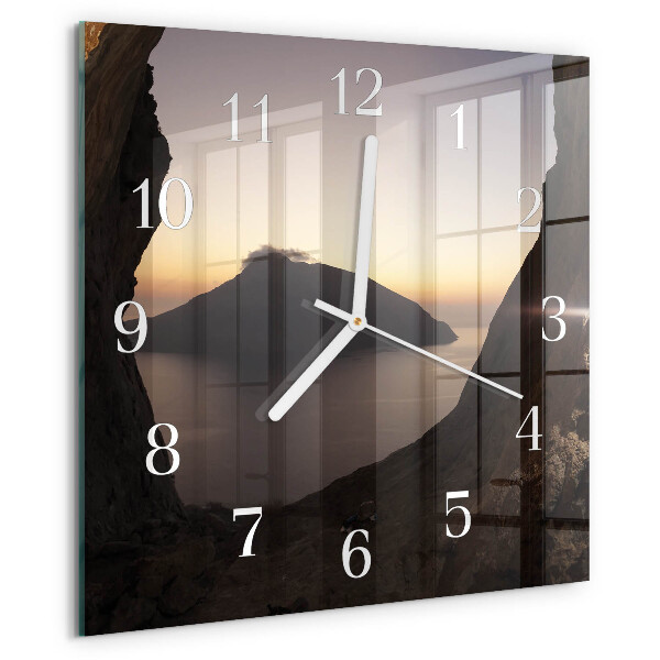 Square wall clock Ocean Mountain