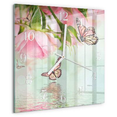 Square wall clock Butterflies
