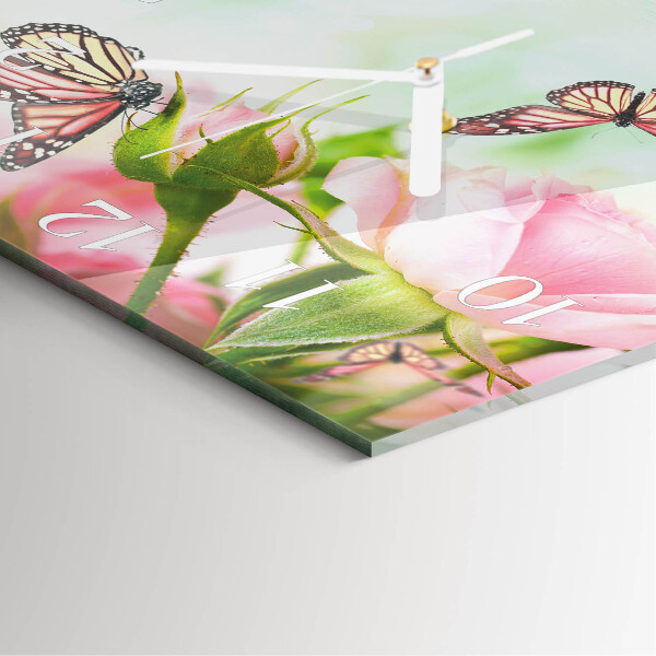 Square wall clock Butterflies