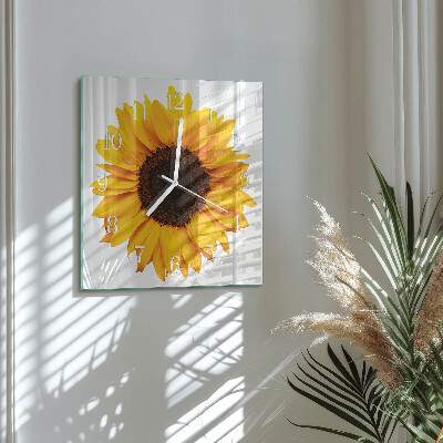 Square wall clock Sunflower