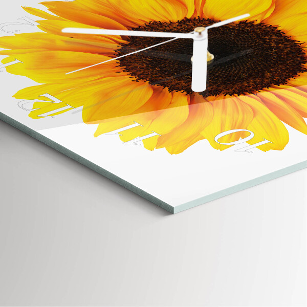 Square wall clock Sunflower