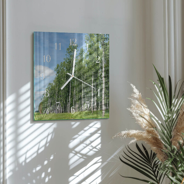 Square wall clock Birches