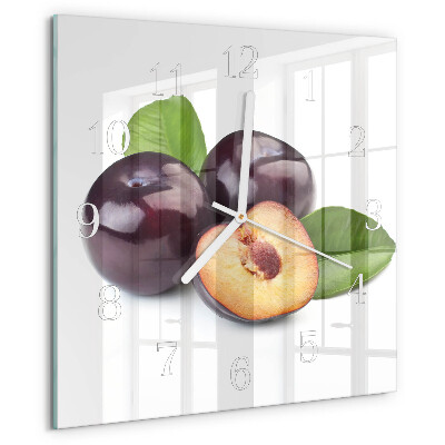 Square wall clock Plums