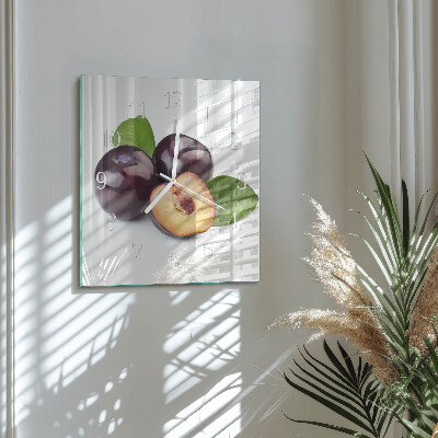Square wall clock Plums