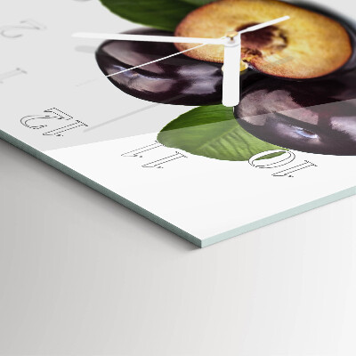 Square wall clock Plums