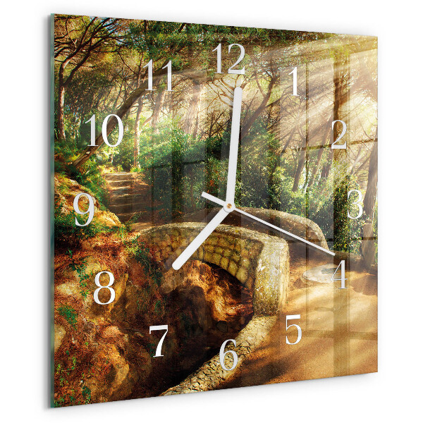Square wall clock Forest Bridge