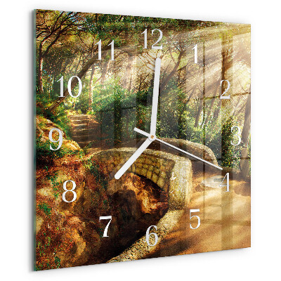 Square wall clock Forest Bridge