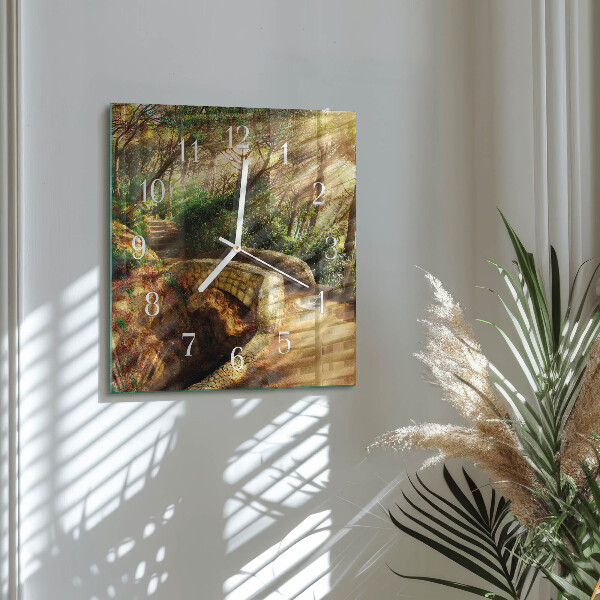 Square wall clock Forest Bridge