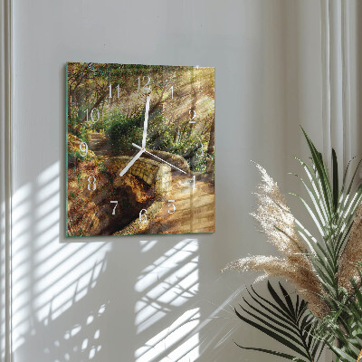 Square wall clock Forest Bridge