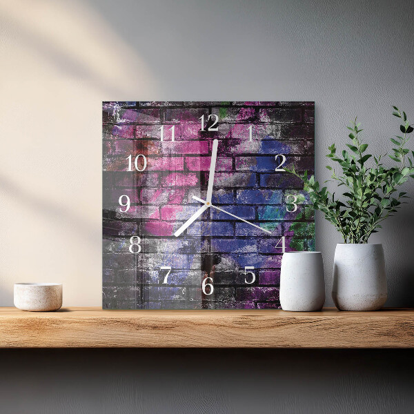 Square wall clock Brick