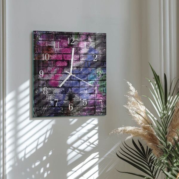 Square wall clock Brick