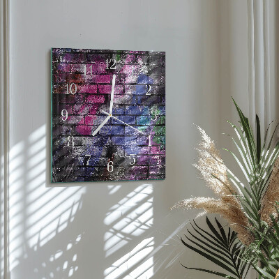 Square wall clock Brick