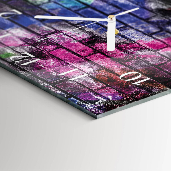 Square wall clock Brick