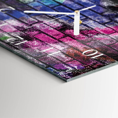 Square wall clock Brick