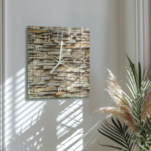Square wall clock Stones
