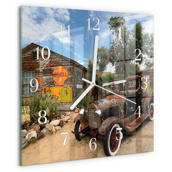 Square wall clock Old Car
