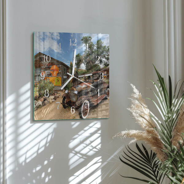 Square wall clock Old Car