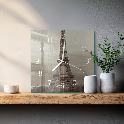 Square wall clock Eiffel Tower