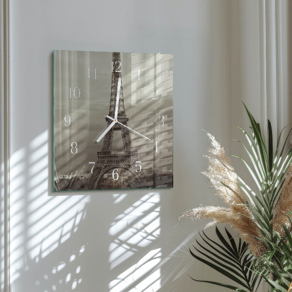 Square wall clock Eiffel Tower