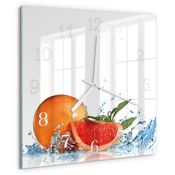 Square wall clock Grapefruit