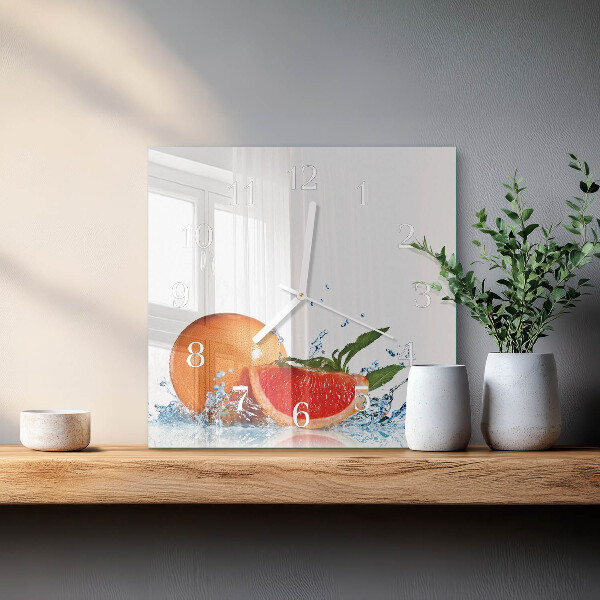 Square wall clock Grapefruit