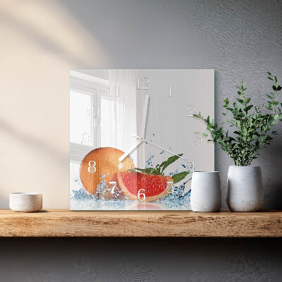 Square wall clock Grapefruit