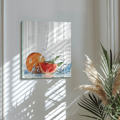 Square wall clock Grapefruit