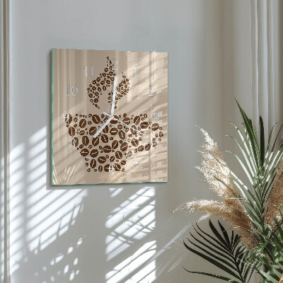Square wall clock Coffee