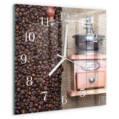 Square wall clock Coffee Grinder